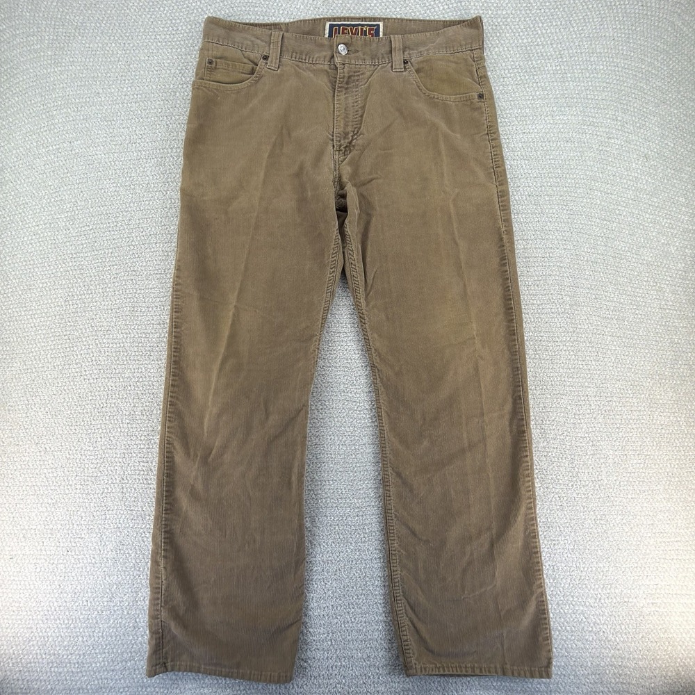 Vintage Levi's 549 Low Loose Corduroy Pants Mens 36x32 (36x30) Brown Baggy Y2K